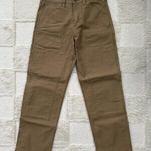 Levis 565 Double Knee Pants Mens 33x32 Canvas Workwear Utility Tan Khaki Duck